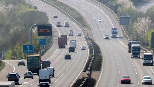 A quiet M3 motorway near to Winchester
