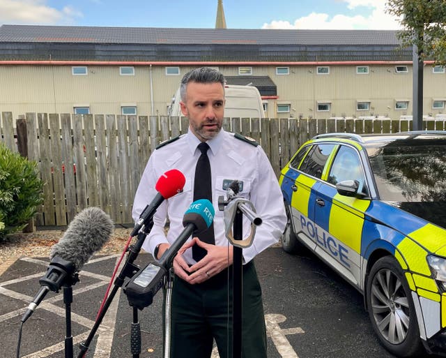 Assistant Chief Constable Bobby Singleton, speaks to the media at Strabane PSNI station on Friday 