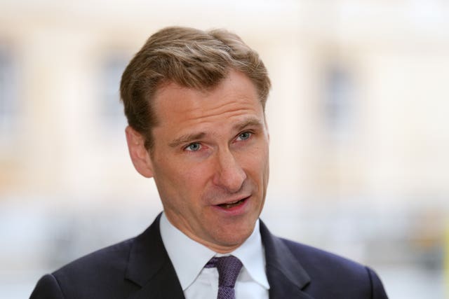 r Chris Philp speaks to the media outside BBC Broadcasting House in London