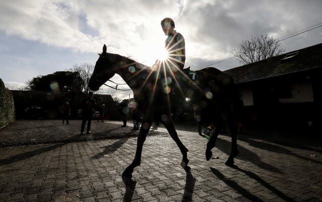 Riders before morning exercise at Willie Mullins’ yard