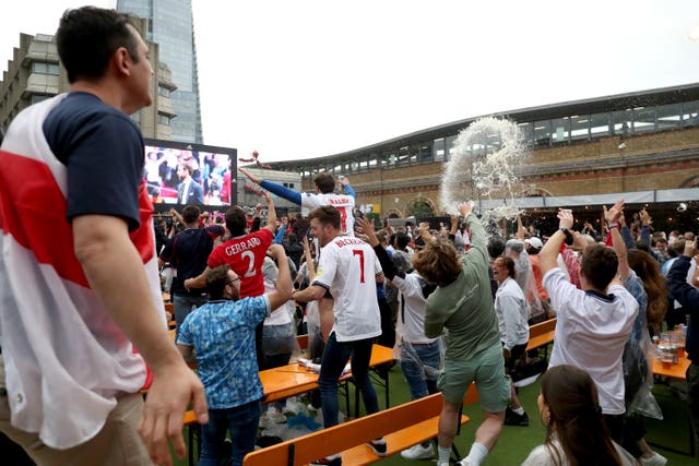 Fans watch England v Germany