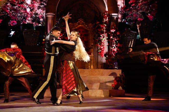 A man and a woman dancing