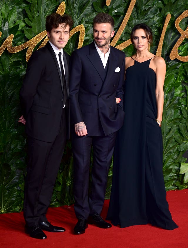 Brooklyn, David and Victoria Beckham