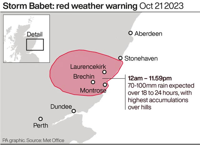 Storm Babet: red weather warning Oct 21