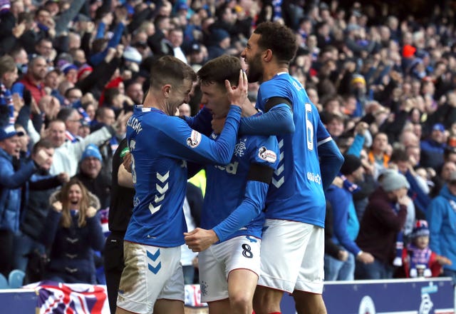 Ryan Jack celebrates his goal 