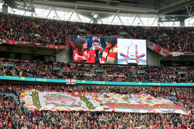 Liverpool fans at an FA Cup semi-final at Wembley