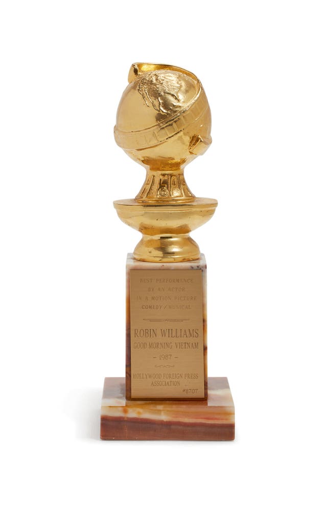 A Golden Globe Award that belonged to Robin Williams