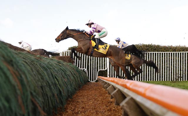 Greaneteen and Bryony Frost in full flight during the Tingle Creek 