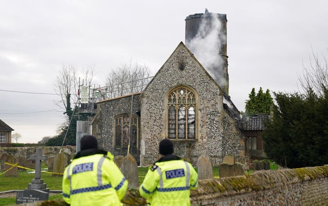 Beachamwell church fire