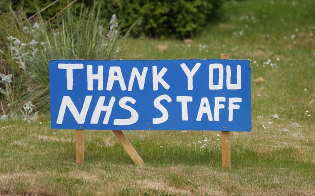 Thank You NHS signs near Worcestershire Royal Hospital (David Davies/PA)