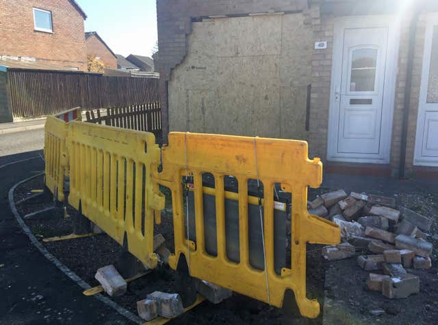 The scene in Clevedon, Somerset, where a woman has died after a vehicle smashed into a property (Claire Hayhurst/PA)