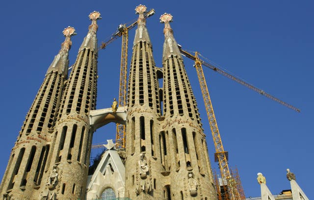 Construction work at Barcelona’s famous Sagrada Familia cathedral 