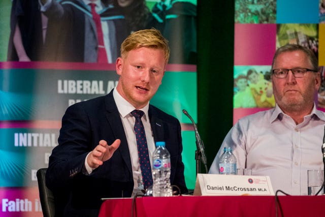 SDLP member Daniel McCrossan (left)