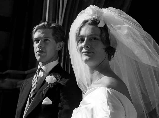 Peter Jay with Margaret Callaghan on their wedding day