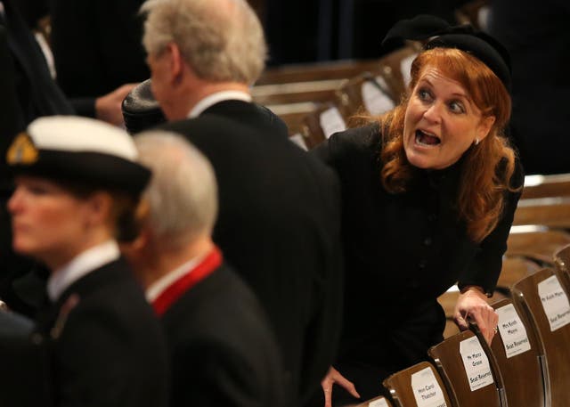 Sarah Ferguson, Duchess of York at the funeral service of Baroness Thatcher. Christopher Furlong/PA Wire