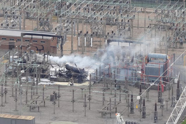 The North Hyde electrical substation which caught fire on Thursday night 