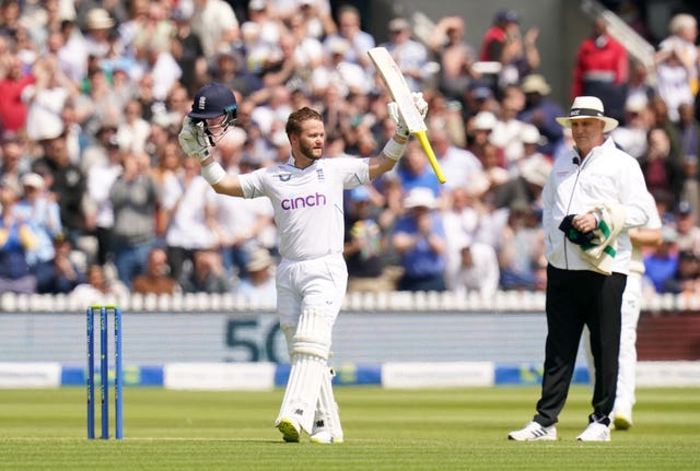 England’s Ben Duckett celebrates reaching his century