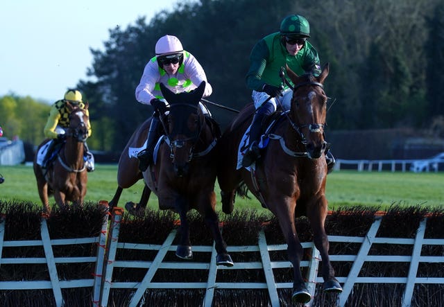 Ha D'or (left) in action at the Punchestown Festival