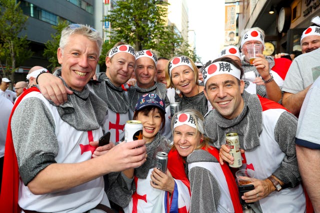 England fans at the Yokohama Stadium