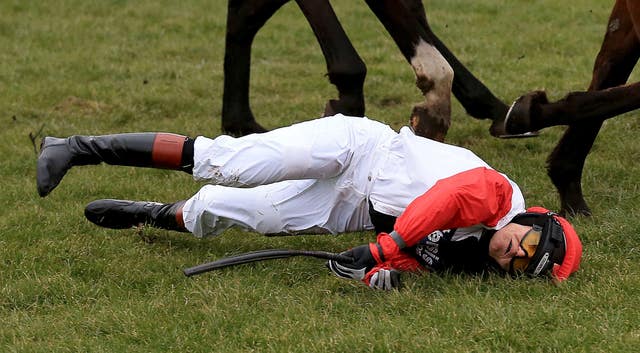 Victoria Pendleton after being unseated from Pacha Du Polder