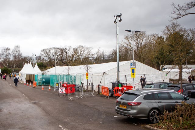 General view of the vaccination centre at Askham Bar park-and-ride in York (Danny Lawson/PA)