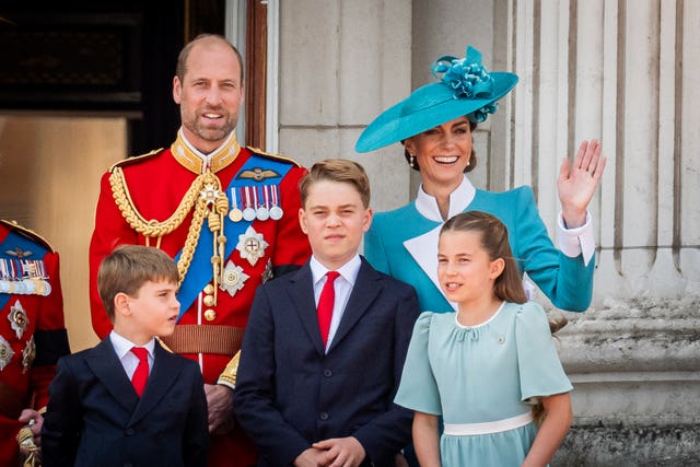 The Wales family on the balcony at Trooping the Colour