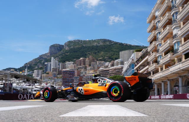 McLaren driver Lando Norris at the Circuit de Monaco, Monte Carlo