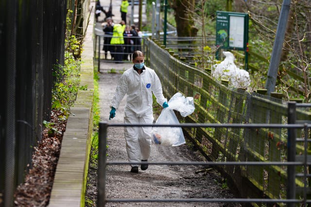Forensic officers at Kersal Dale, Greater Manchester