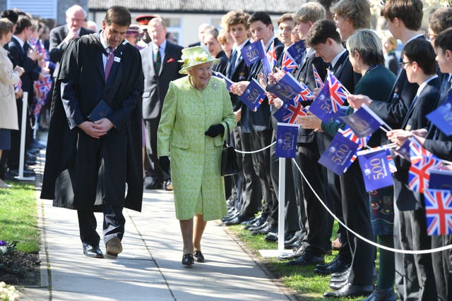 The Queen then visited King’s Bruton School