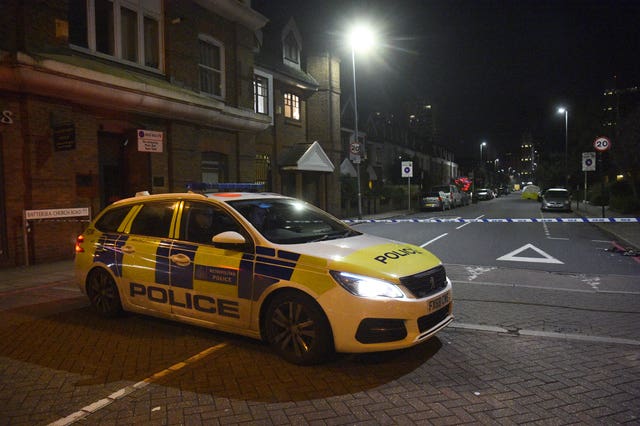 Policía en Battersea Church Road