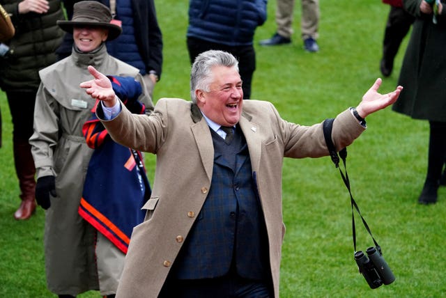 Paul Nicholls celebrates Stage Star's Cheltenham success