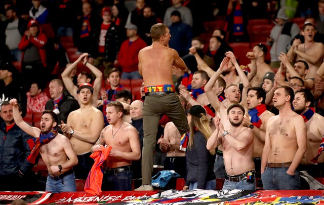 CSKA Moscow supporters in the Europa League tie with Arsenal