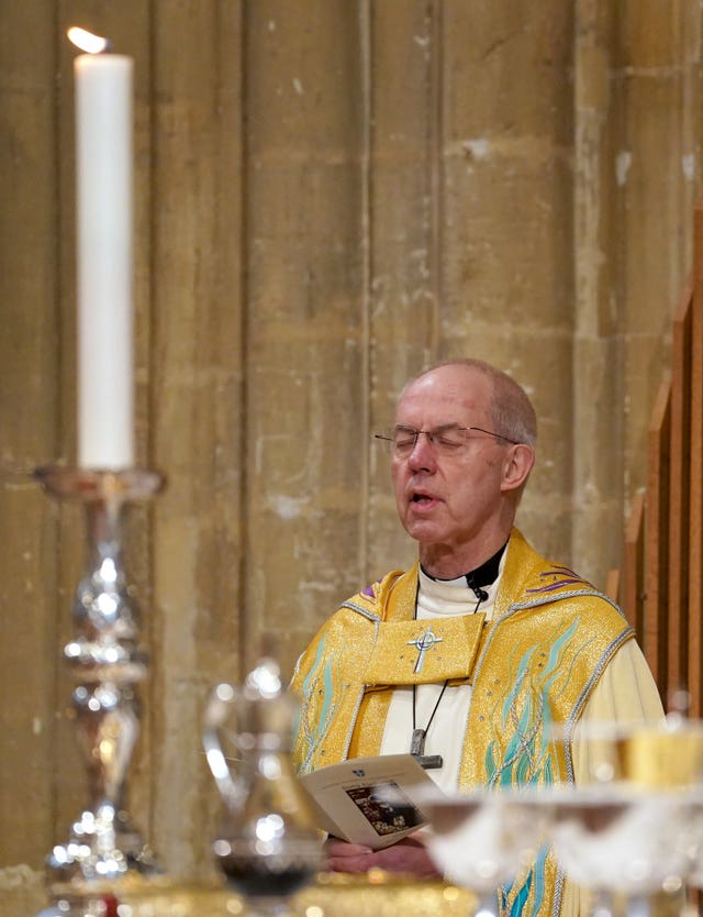 The Archbishop of Canterbury said he is disappointed at the 