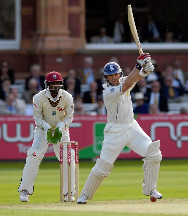 England’s Matt Prior hits a four at Lord's against the West Indies
