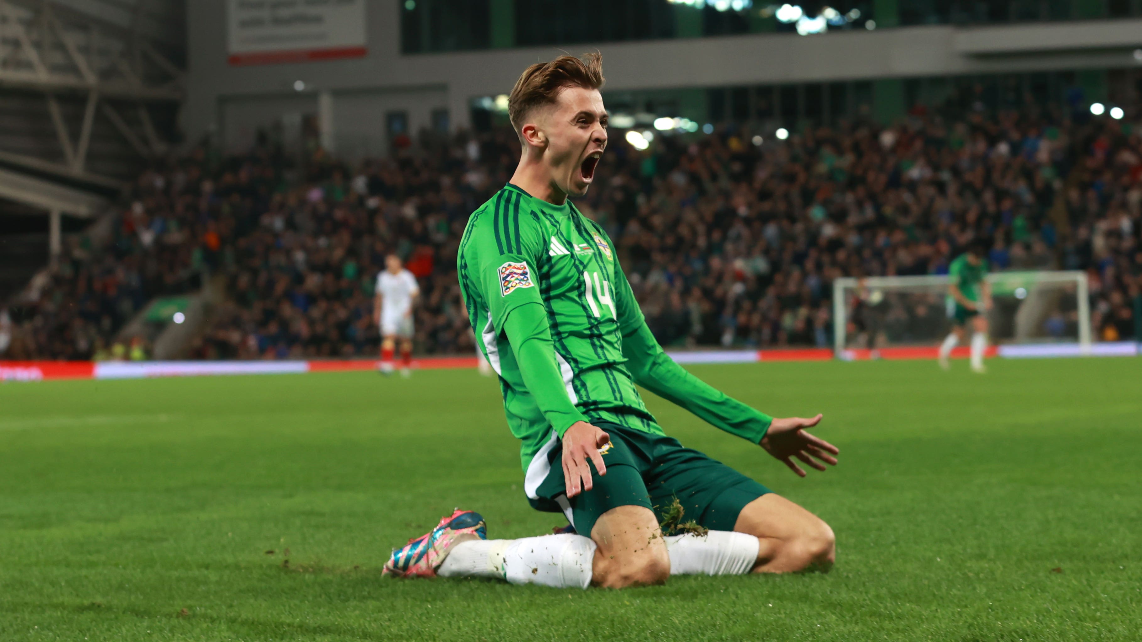 Northern Ireland forward Isaac Price hit a hat-trick against Bulgaria (Liam McBurney/PA)