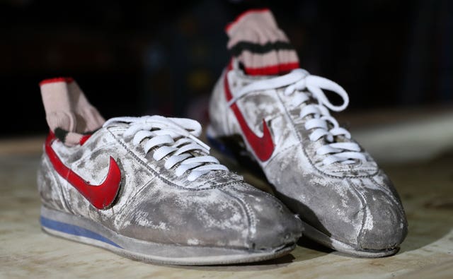 Forrest Gump's screen-matched Nike trainers and socks (Andrew Matthews/PA)