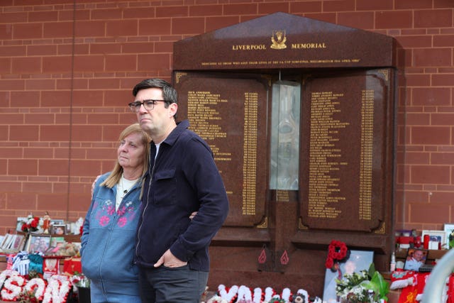 Hillsborough campaigner, Margaret Aspinall, with Mayor of Greater Manchester Andy Burnham