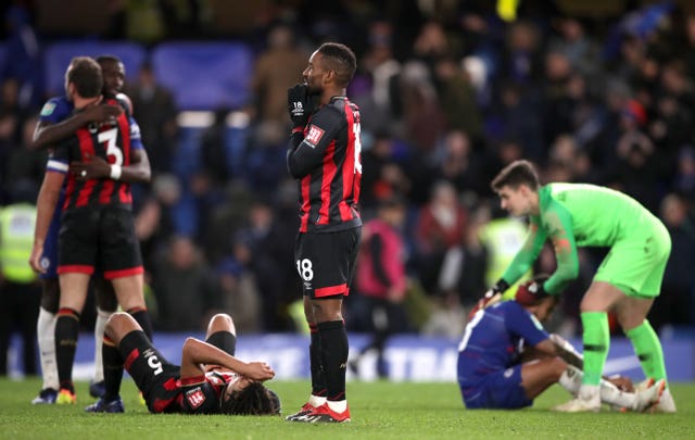 Chelsea and Bournemouth players