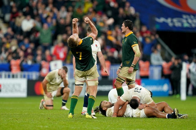 South Africa celebrate victory over England at the 2023 World Cup