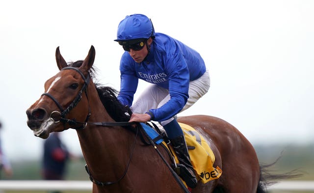 With The Moonlight and William Buick in action at Newmarket 