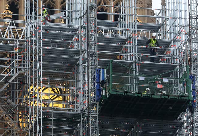 Scaffolding on the Elizabeth Tower