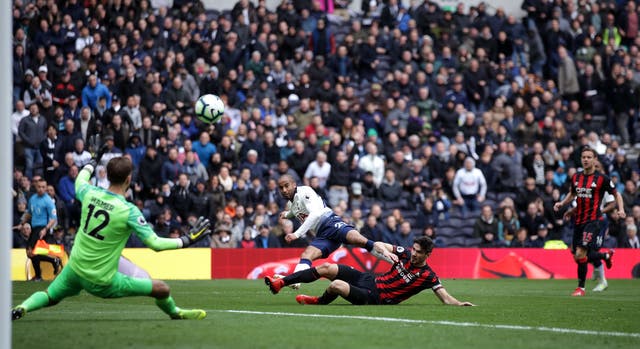 Tottenham Hotspur’s Lucas Moura scores his side's fourth goal and completes his hat-trick as Spurs beat Huddersfield 4-0