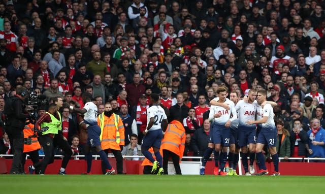 Tempers flared after Eric Dier scored to make it 1-1 (Nick Potts/PA).