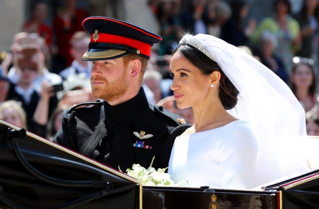 The couple during their carriage ride