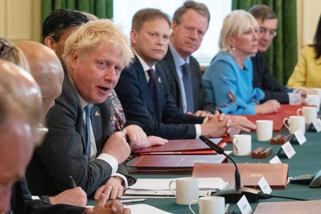 Prime Minister Boris Johnson speaks during Tuesday's Cabinet meeting 