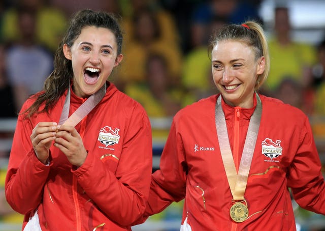 Clarke, right, won a gold medal with England at the 2018 Commonwealth Games