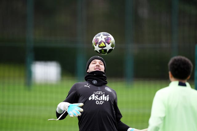 Manchester City goalkeeper James Trafford in training
