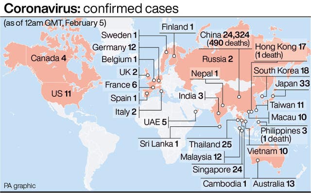 Confirmed cases of coronavirus worldwide 