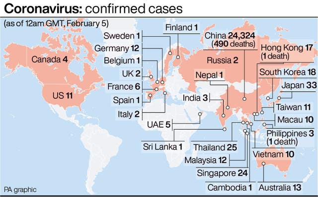 Confirmed cases of coronavirus worldwide