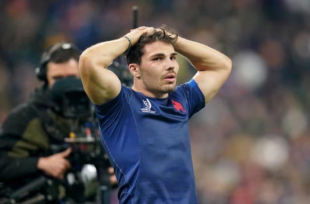 Antoine Dupont reacts after defeat to South Africa